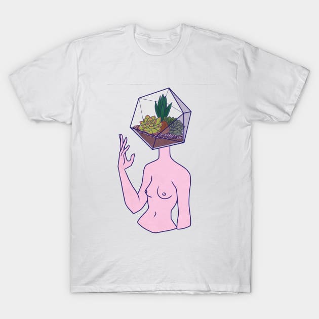 Terrarium Head T-Shirt by Mikesgarbageart